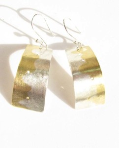 Sterling Silver and Brass Marriage of Metals Earrings