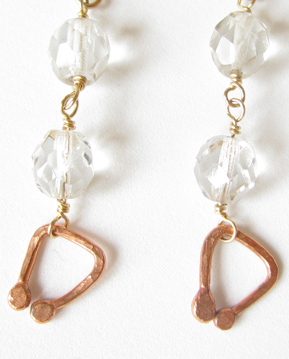 Vintage Crystal, Copper, Brass & Gold-Filled Earrings