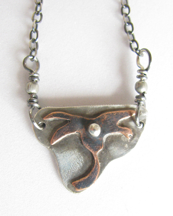 Copper and Sterling Silver Date Palm Necklace