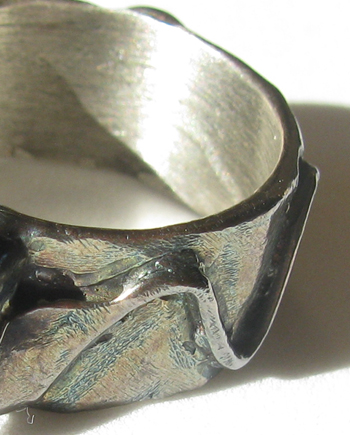 Antiqued Sterling Silver "Ribbon" Ring, Size 6.5 / 7.