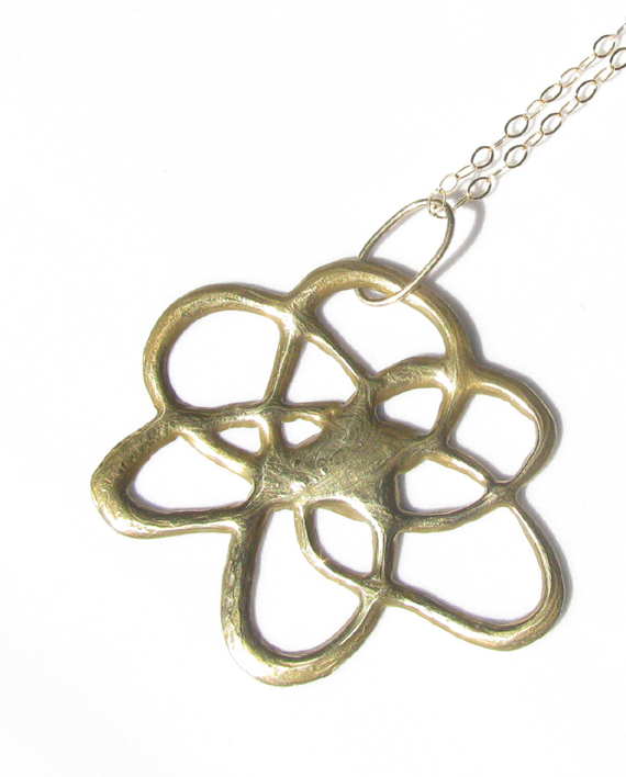 Abstract Bronze "Flower" Necklace