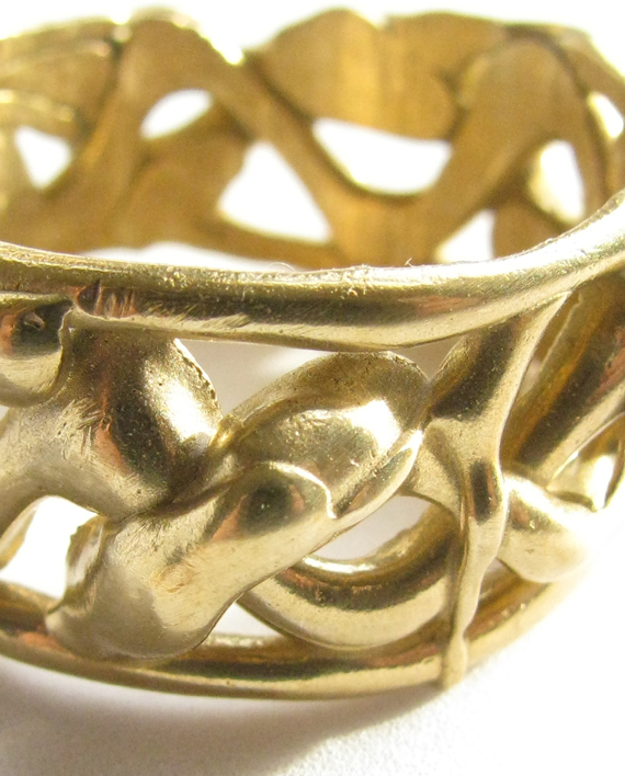 Bronze Abstract "Vine" Band Ring, Size 11.5