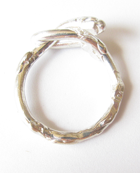 Sterling Silver "Melty Knot" Ring, Size 10.5+