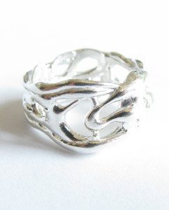 Sterling Silver Narrow “Vine” Band, Size 8.5