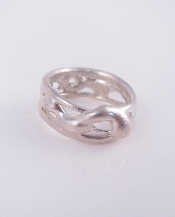 Abstract Sterling Silver Vine Ring, Size 5