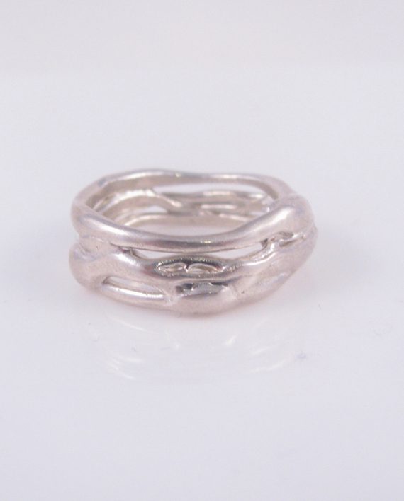 Abstract Sterling Silver Vine Ring, Size 7