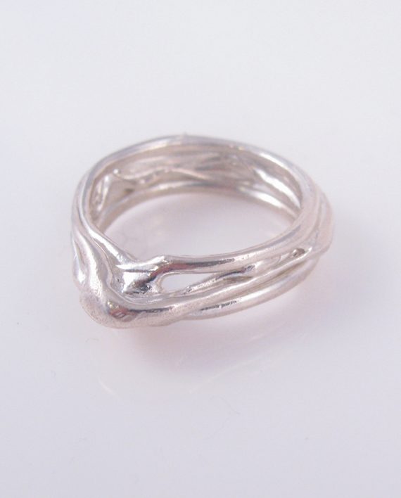 Abstract Sterling Silver Vine Ring, Size 12.5